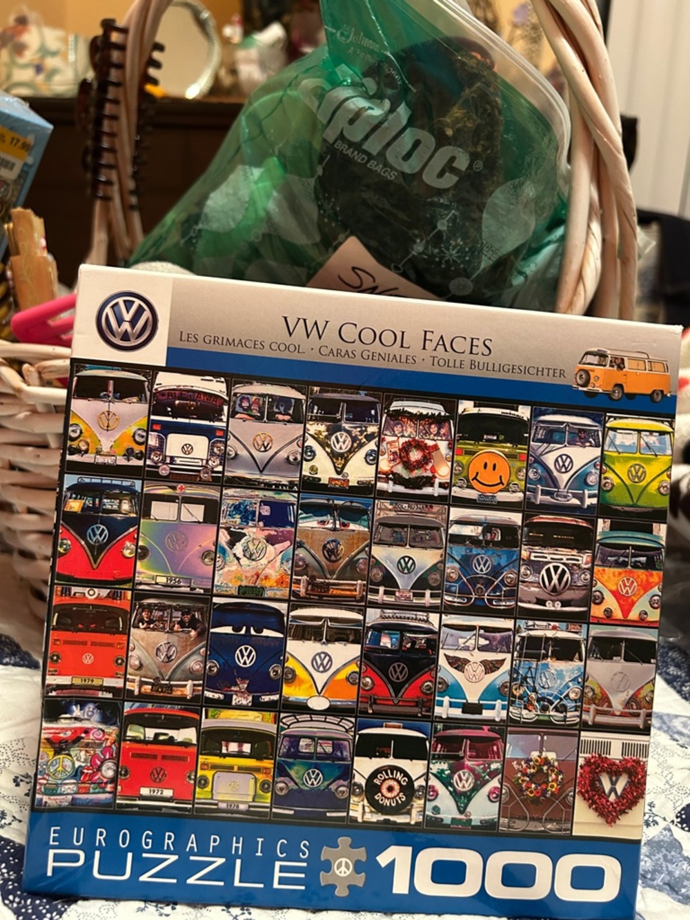 VW Cool Faces hippie vintage VW eurographics puzzle Multicolor.
